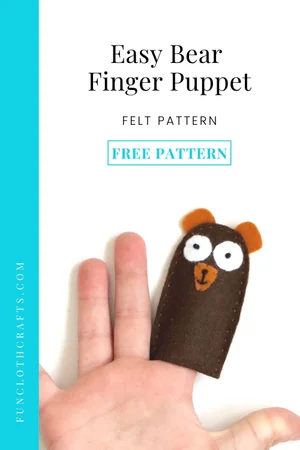 Easy Bear Finger Puppet with Free Pattern | Fun Cloth Crafts - Felt ...