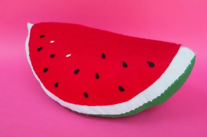 free felt food pattern watermelon pillow