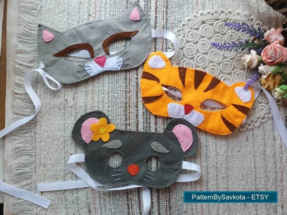 50 DIY Animal Mask Felt Patterns Fun Cloth Crafts Felt Craft Patterns