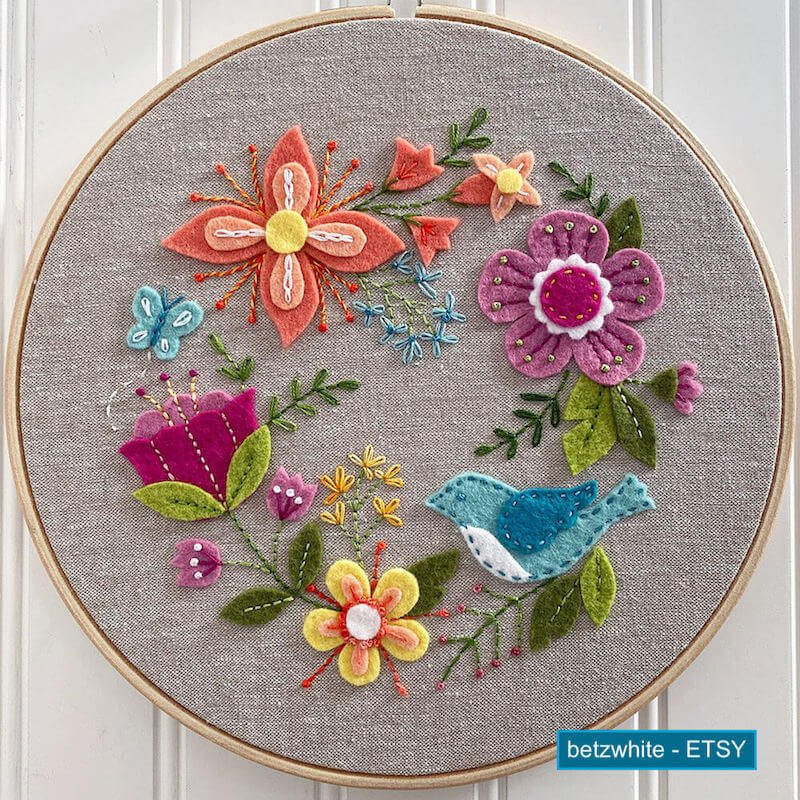 Floral Paint Palette Embroidery Pattern Template, Artist Embroidery Design,  Artistic Gifts, Floral Embroidery Hoop Art, Embroidered Flowers 