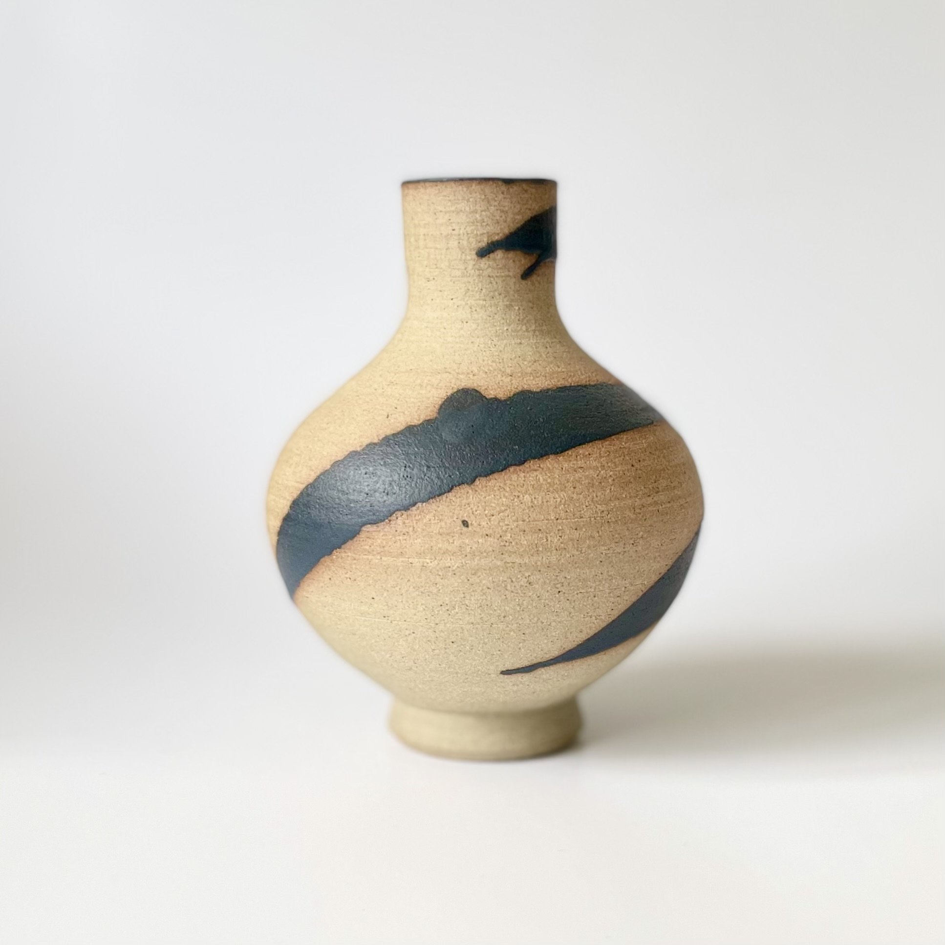 Small bud vase in black bamboo mark making 2