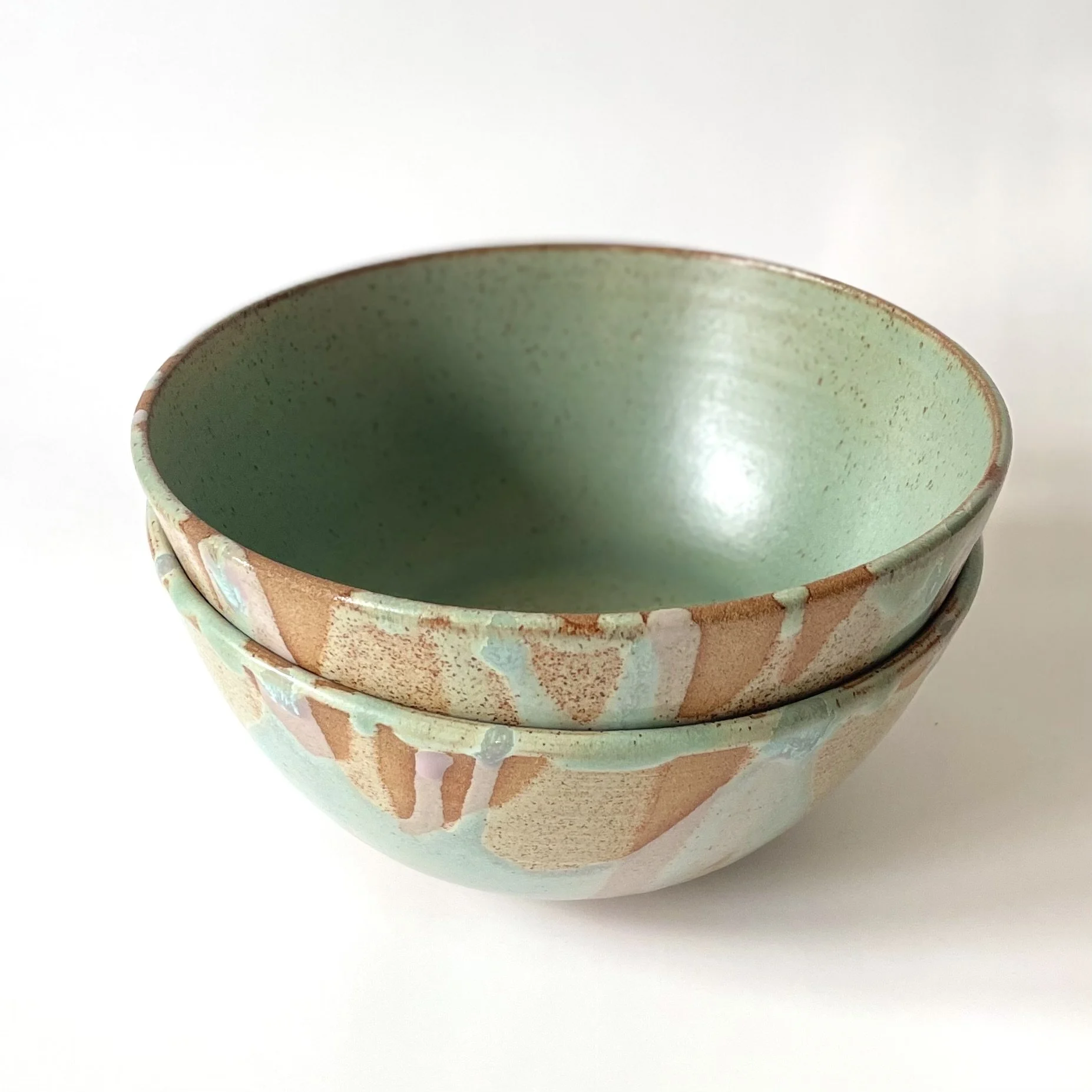 Stoneware ramen bowls in spring pattern 4