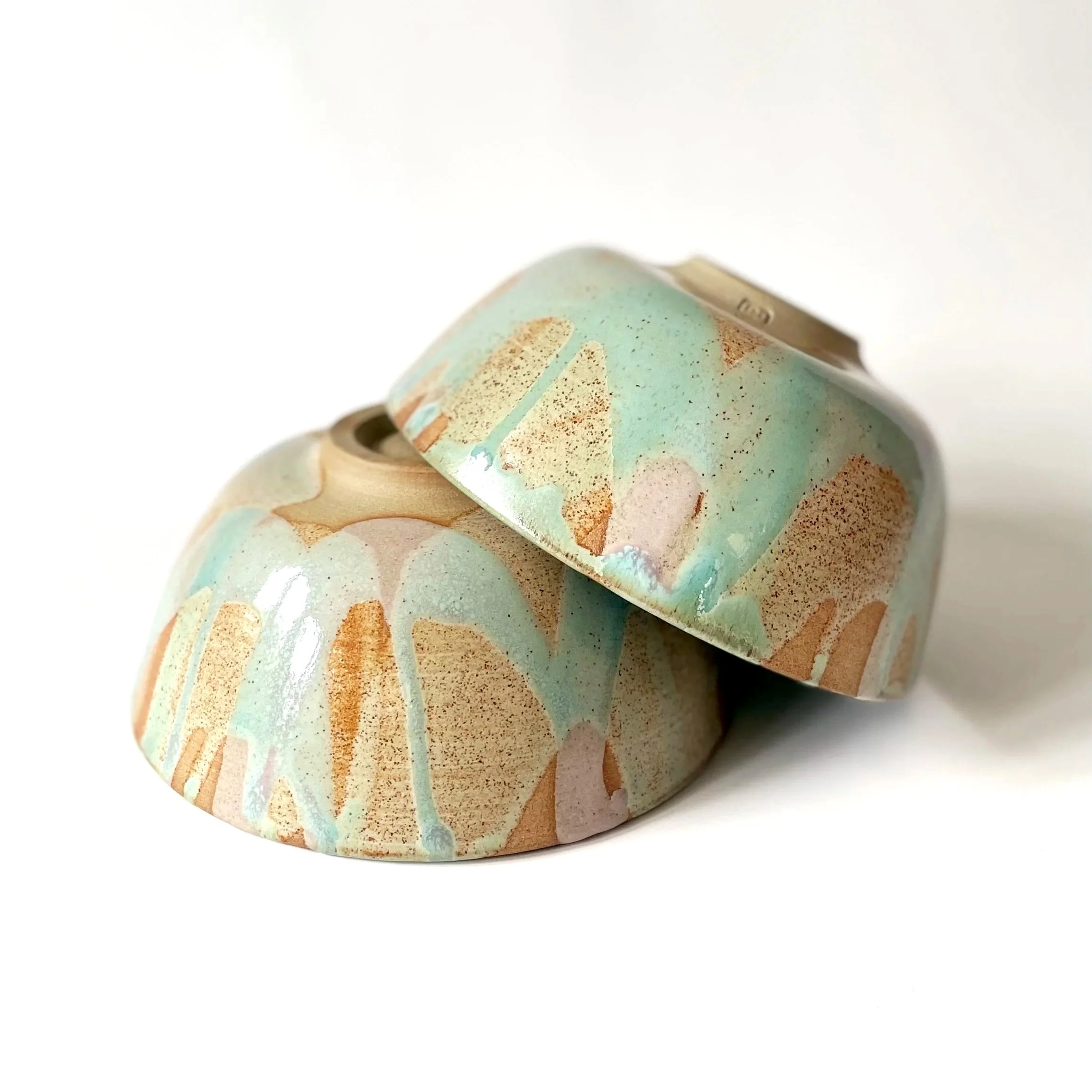 Stoneware ramen bowls in spring pattern 2