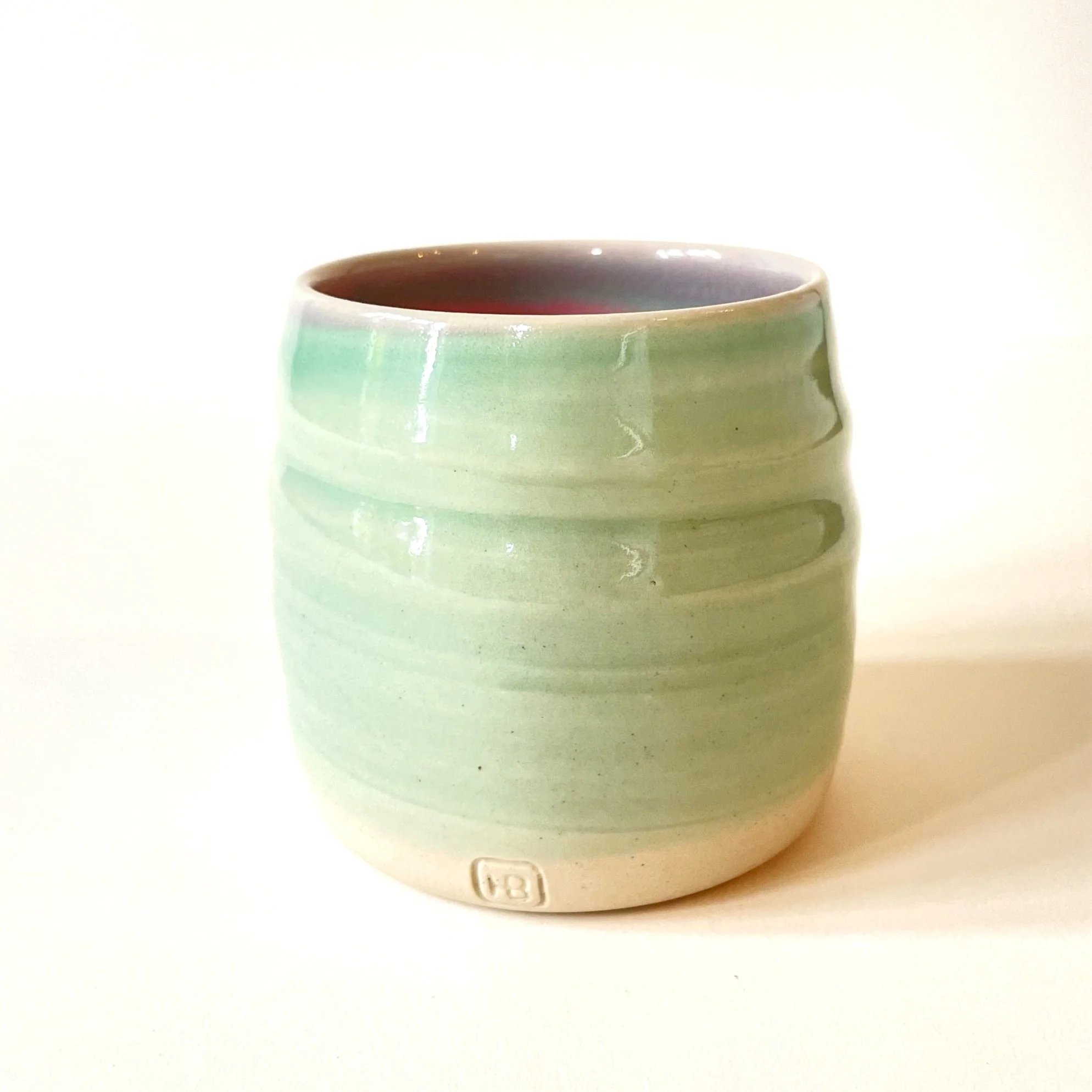 PINK AND GREEN SPIRAL CUP