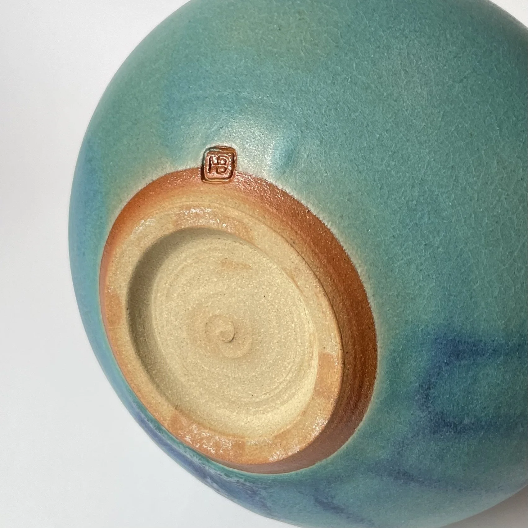 Large stoneware vase glazed in turquoise 5