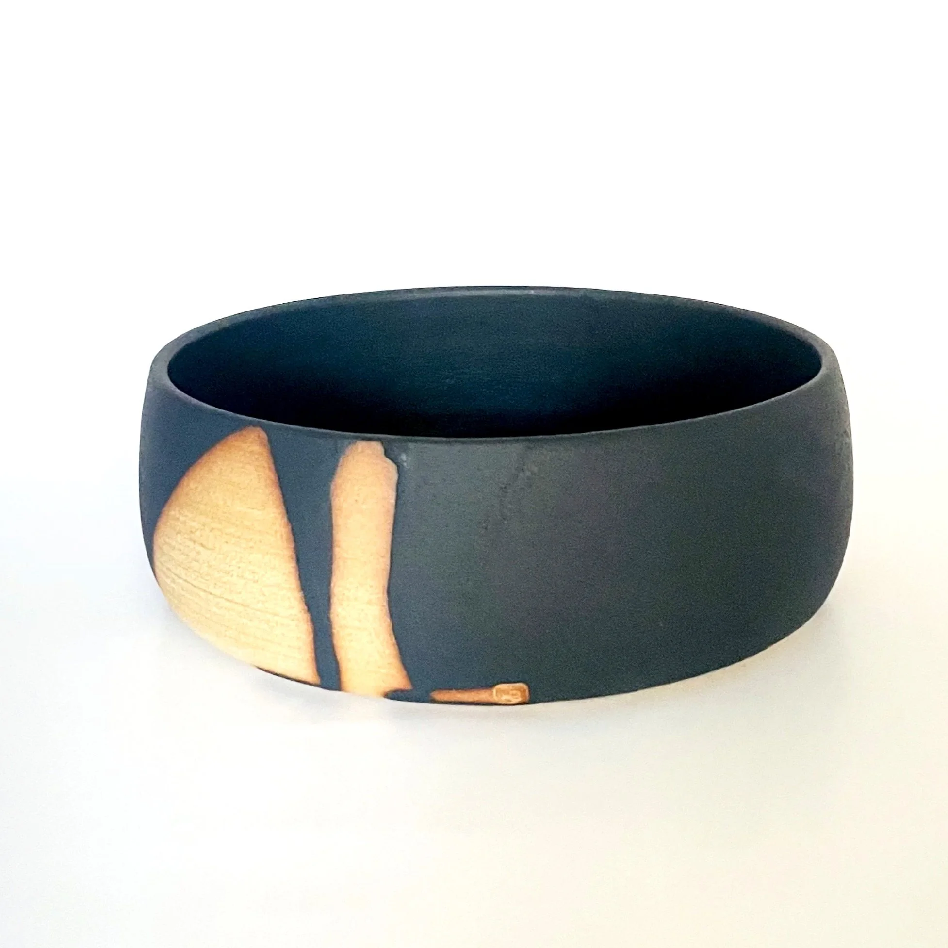 Stoneware hand thrown charcoal drip bowl 3