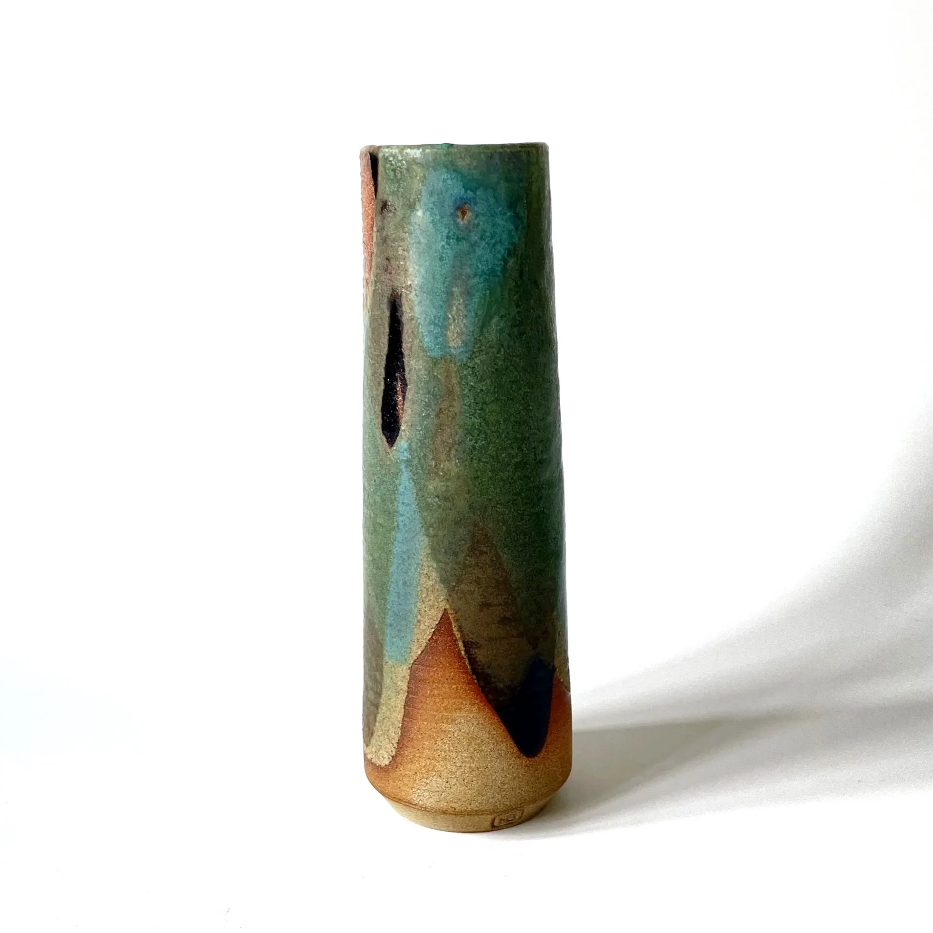 TENMOKU AND TURQUOISE VASE - 3