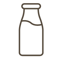 Outline of a glass milk bottle