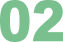 A green number 2 with a gray shadow on a light background.