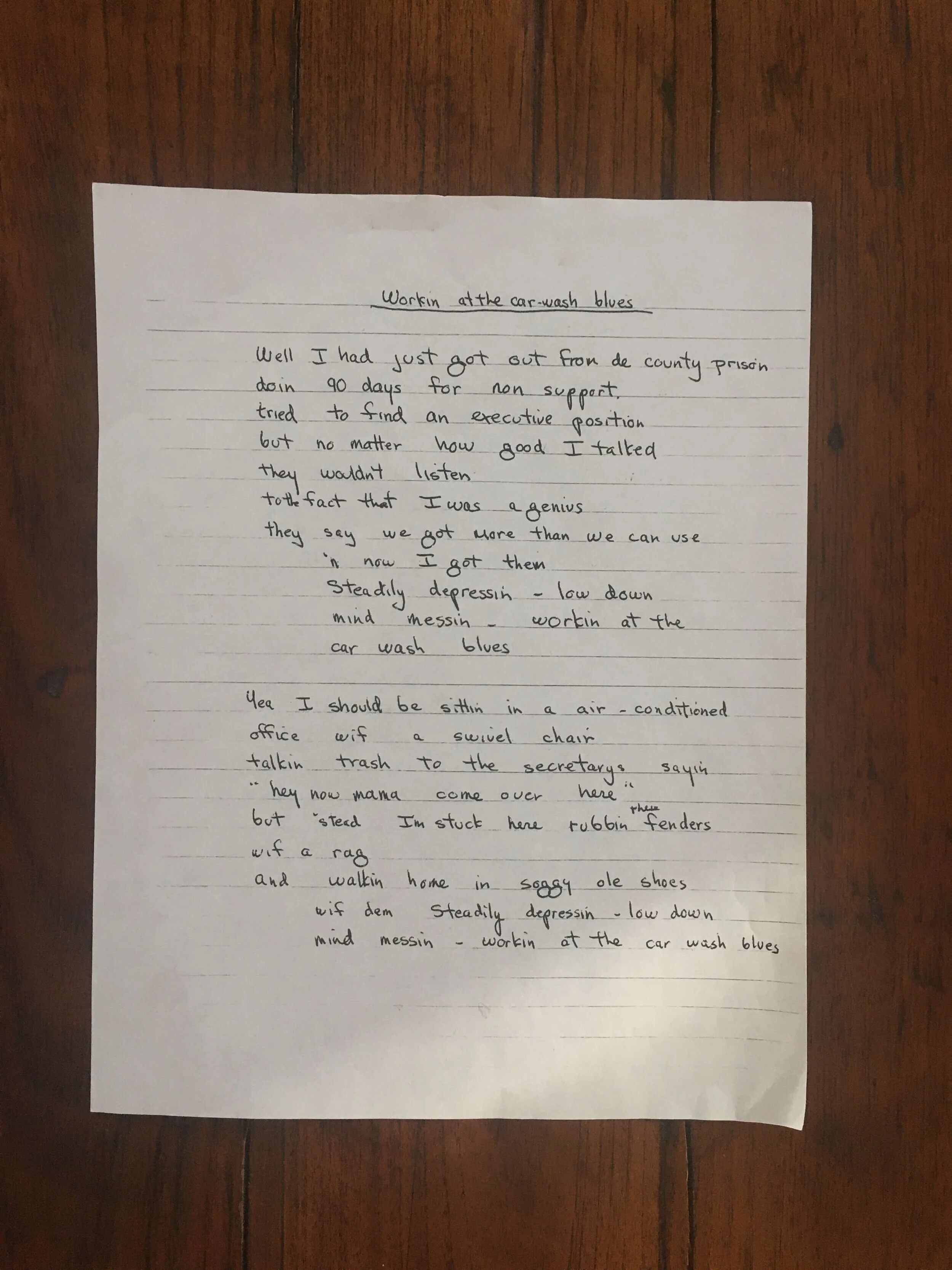 Jim Croce Handwritten Lyrics10.JPG
