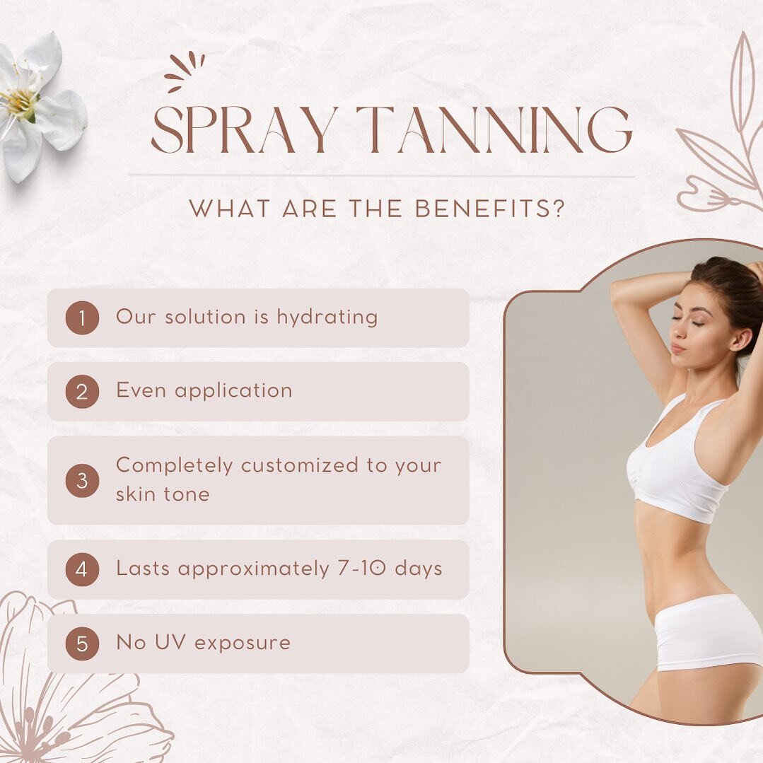 ✨ If you&rsquo;re looking for a safe, convenient, and long lasting way to get tan, then spray tanning is a great option!

💡 Here are some additional tips for getting the most out of your spray tan:
- exfoliate before your appointment 
- wear loose c