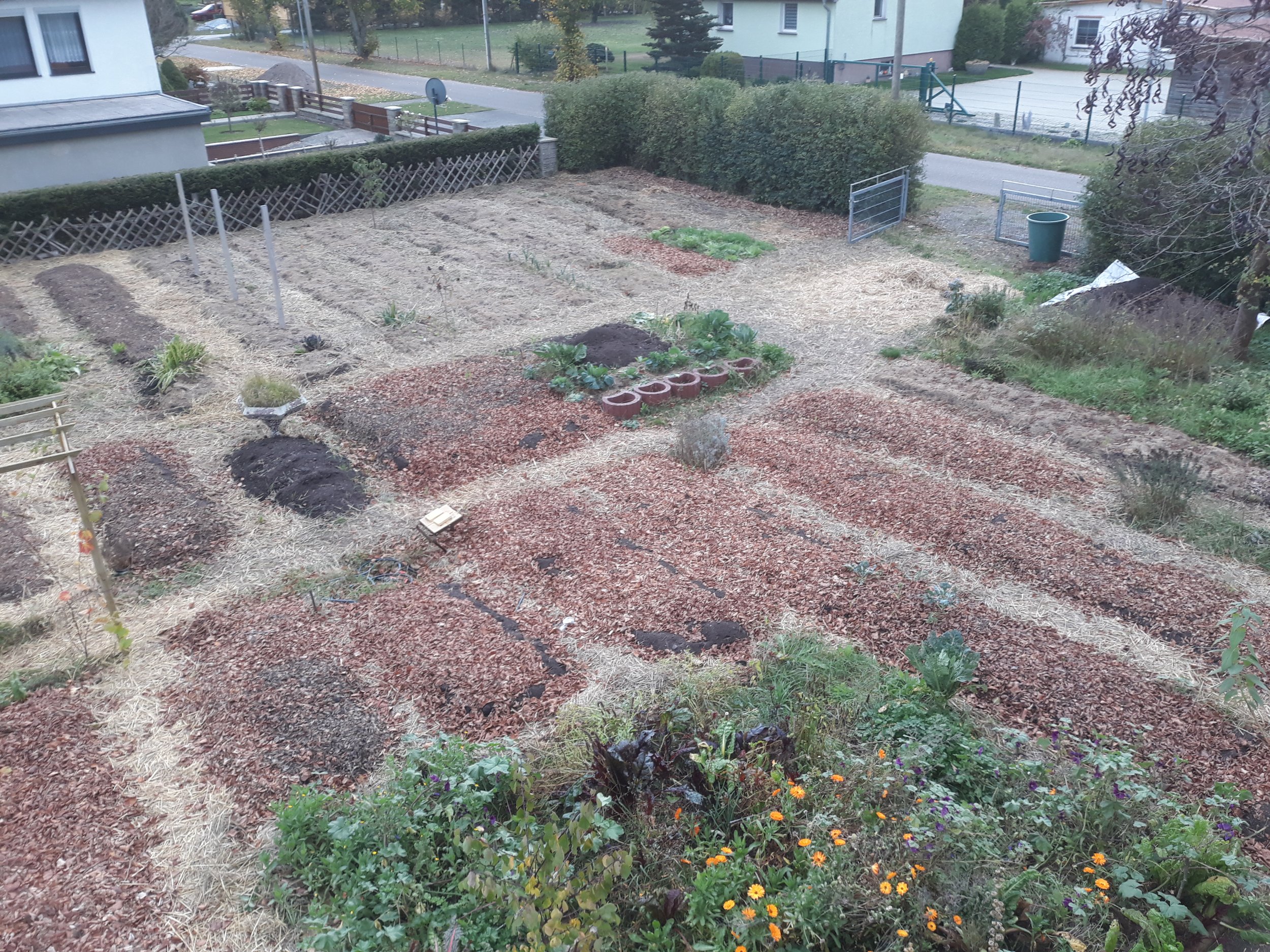 New beds mulched and waiting for spring