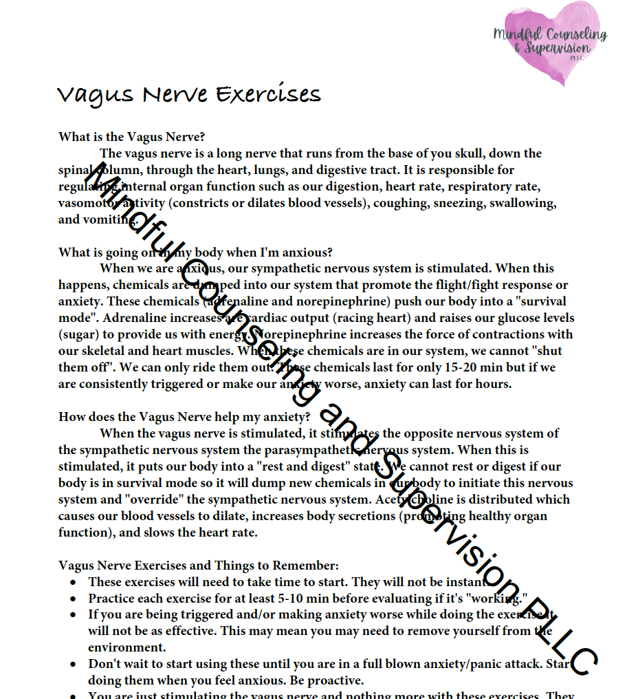 Vagus Nerve Stimulation Exercises Handout