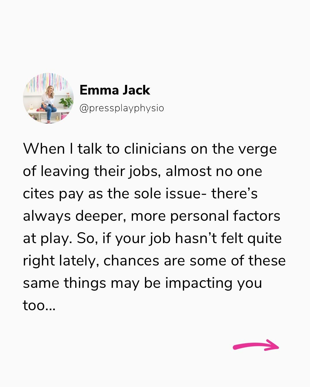 I knew something was off when I was jealous of the Starbucks barista&hellip;

It&rsquo;s not always about the paycheque- actually, it rarely is. I&rsquo;ve talked to hundreds on clinicians and there are always deeper, more personal reasons impacting 