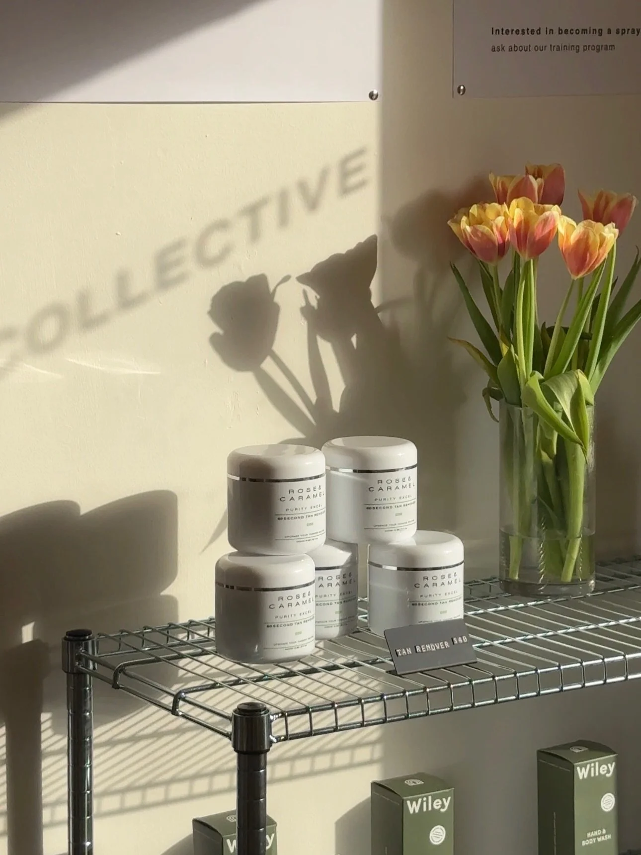 w/ busy szn here, we&rsquo;ve been focusing on elevating our space, thoughtfully stocking our favorite retail and solutions and creating an environment that supports the most efficient and seamless spray tan service possible, hoping we get to see all