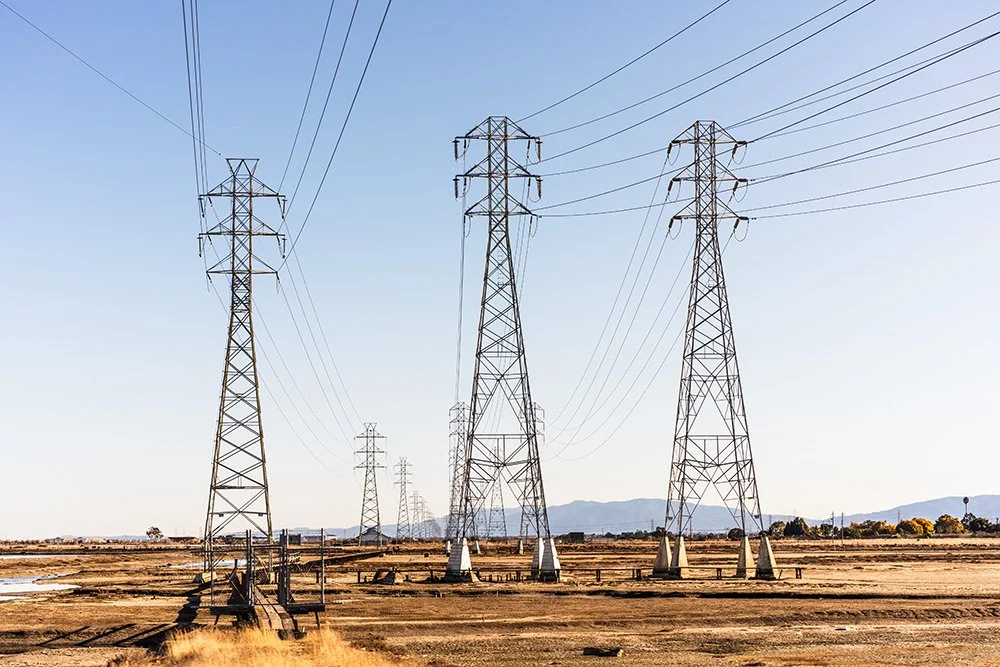 high voltage electricity towers