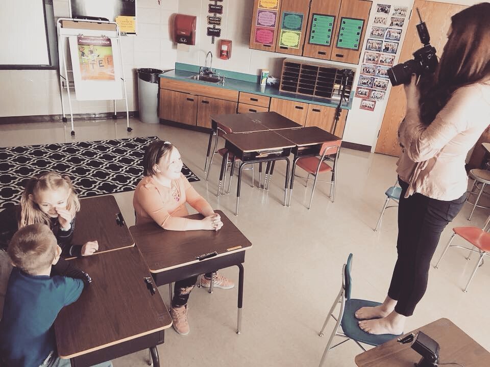 Jena at work shooting with Natalie.  At 9 years old, Natalie has experienced extreme bullying about her body, but she&rsquo;s fighting back and hoping her story helps other young girls feel less alone. *Stay tunes for the release of her story!  #SeeB