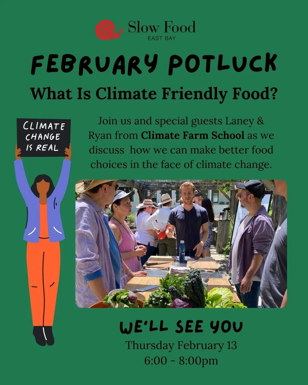 February 13, 2025: SFEB Potluck “Climate & Food”