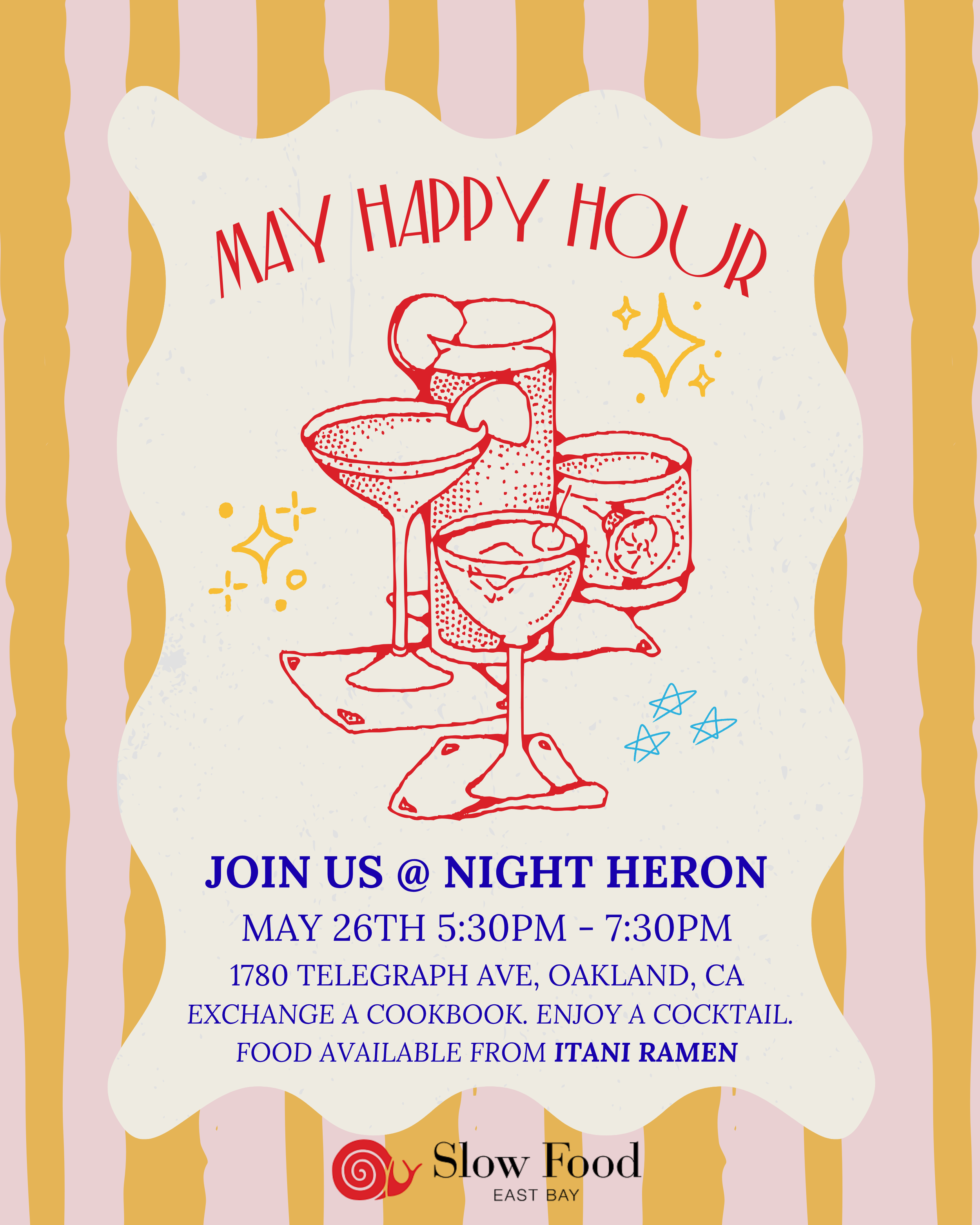 May 26th, 2026: Slow Food Happy Hour at Night Heron