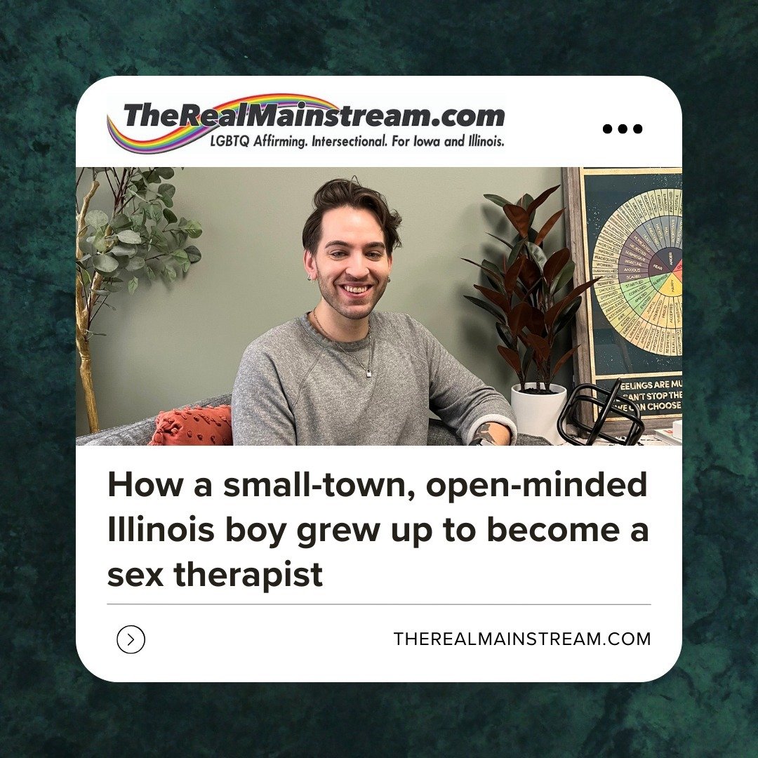 Thrilled to share Bloom Therapy's feature in @The_real_mainstream! 🏳️&zwj;🌈

Check out Zach's story and see how he has followed his passion and continues to make a difference in people's lives through the transformative work of sex therapy. 

https