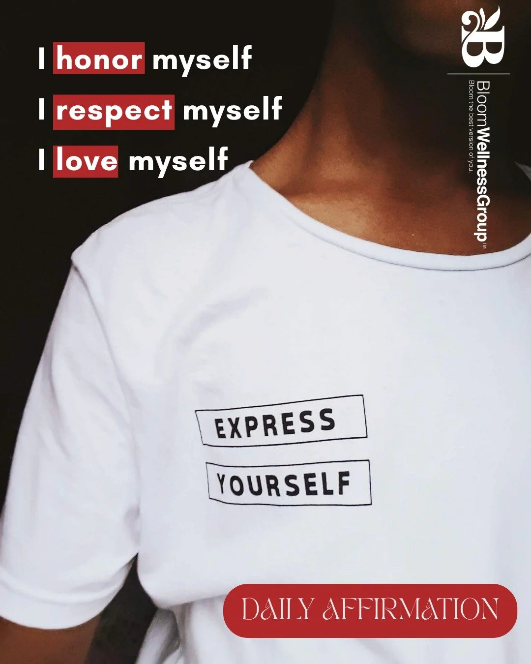 &ldquo;I honor myself, I respect myself, I love myself&rdquo;

This simple affirmation can open up so much space for growth in one&rsquo;s self. This can be a boundary to uphold for yourself. These three elements can become the key foundation on whic