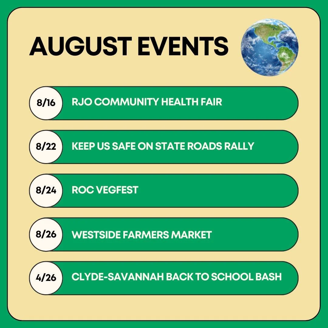 ☀️ Happy Summer!
We still have plenty of opportunities to volunteer with us this August &mdash; and we&rsquo;d love to have you join our tabling team! 💚

📅 Volunteer Opportunities:
8/16 &ndash; RJO 15th Annual Community Health Fair (Rochester)
8/22