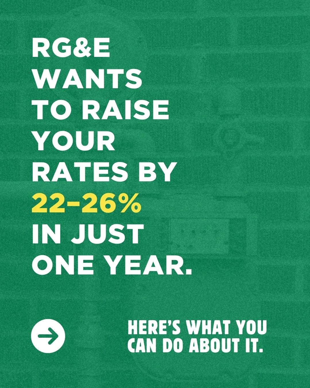⚡️ RG&amp;E wants to raise our rates by 22&ndash;26% in one year.

Here are 5 things we can push for instead:
1️⃣ Affordable bills
2️⃣ Stronger climate investments
3️⃣ Reliable service
4️⃣ Equity &amp; access
5️⃣ Transparency &amp; accountability

📢
