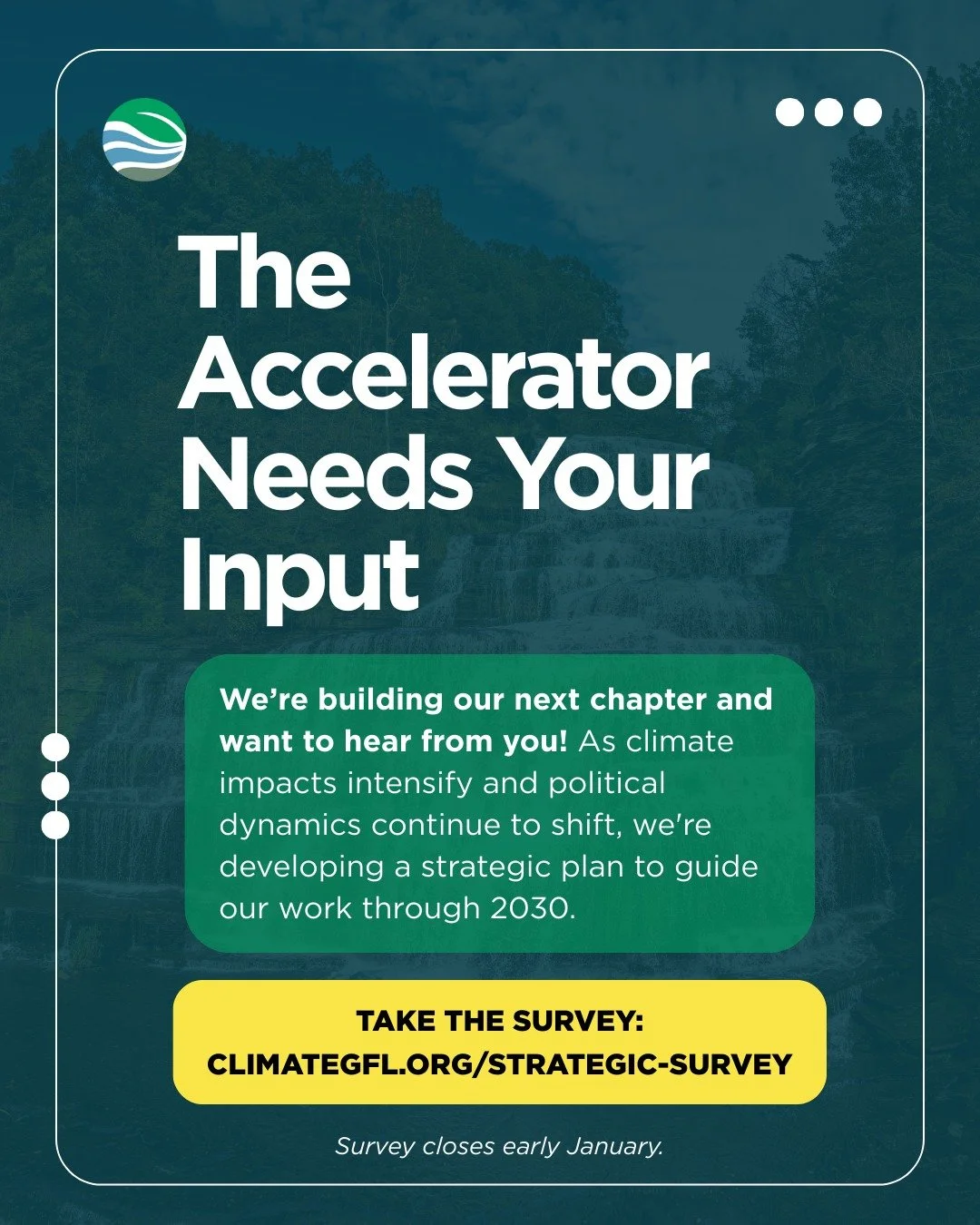 We&rsquo;re building the Climate Solutions Accelerator&rsquo;s next chapter through 2030&mdash;and we want your input. If you&rsquo;ve worked with us before or you&rsquo;re just getting to know us, your voice and insight will help shape our prioritie