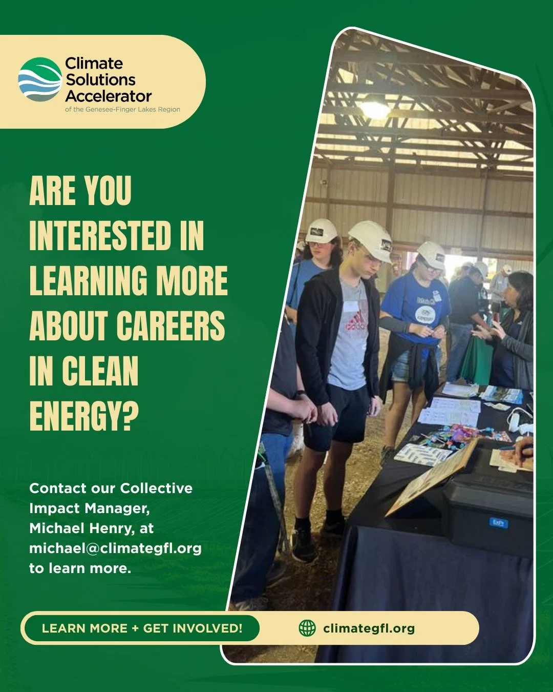 The Renewable Energy Working Group is working to educate the community about careers in the clean energy sector.

Recently, Jo Scanlon and Mike Marvin led a presentation to Monroe County Youth Environmental Management Council (YEMC) on jobs in solar,