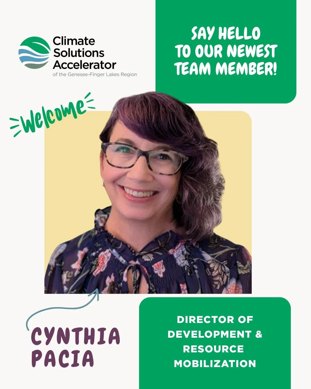 Please join us in welcoming Cynthia to our team! 

Cynthia brings over 25 years of experience in philanthropy and community engagement, along with a passion for environmental issues and building stronger communities. Her background in fundraising, st