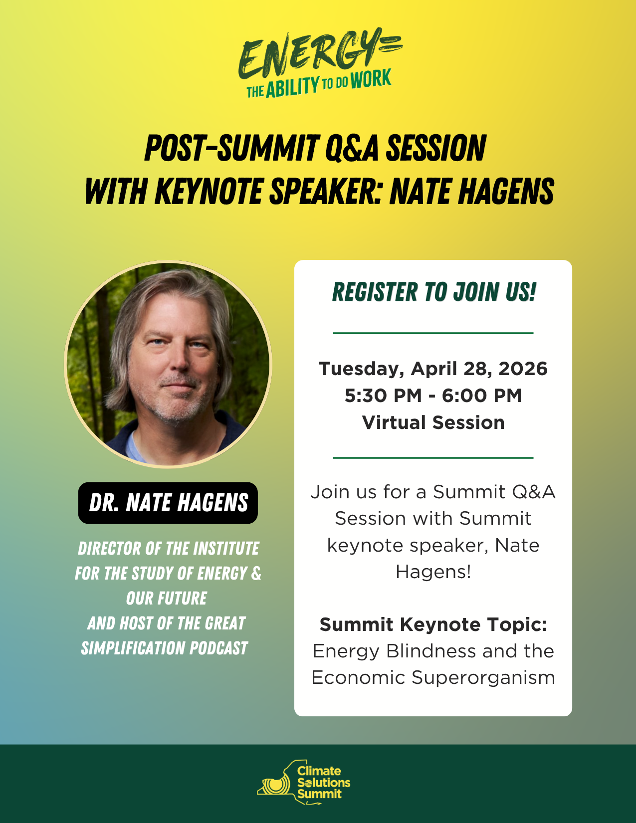 Q&A with Summit Keynote, Dr. Nate Hagens