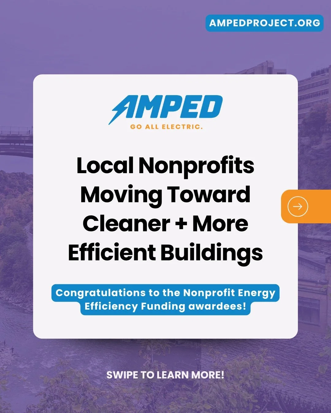 Congratulations to our AMPED Nonprofit Grant Awardees!

We&rsquo;re excited to celebrate six local nonprofit projects that will help advance beneficial electrification across the Genesee-Finger Lakes region.

@iberoroc 
@smithoperahouse 
@srividyatem