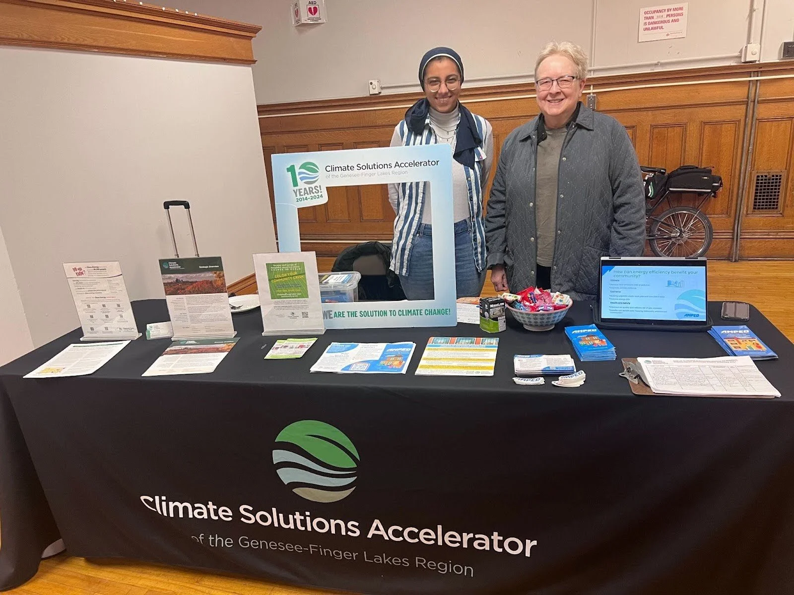Color Rochester Green members Niera Bakr and Heidi Beutler at the River Focus Forum, November 2024.