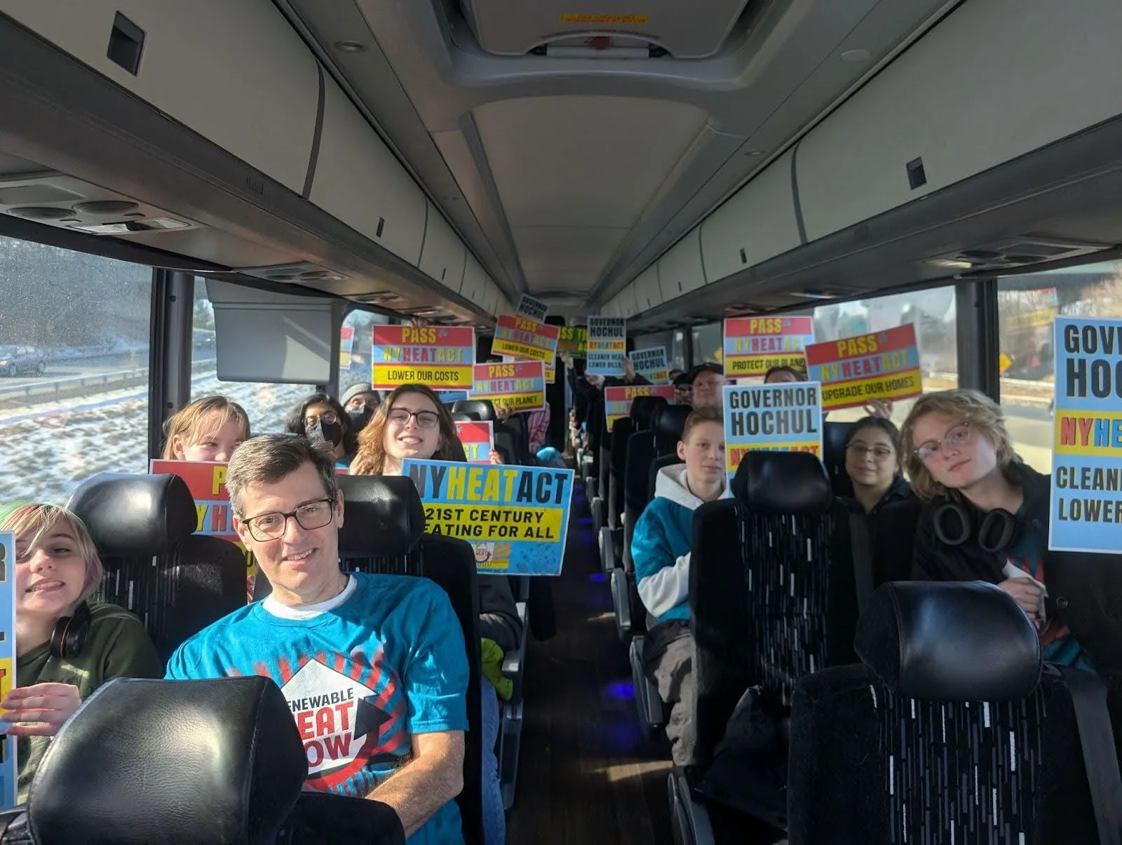 Students from the Harley School and other climate advocates travel to Albany to support the NY HEAT Act, February 2025.