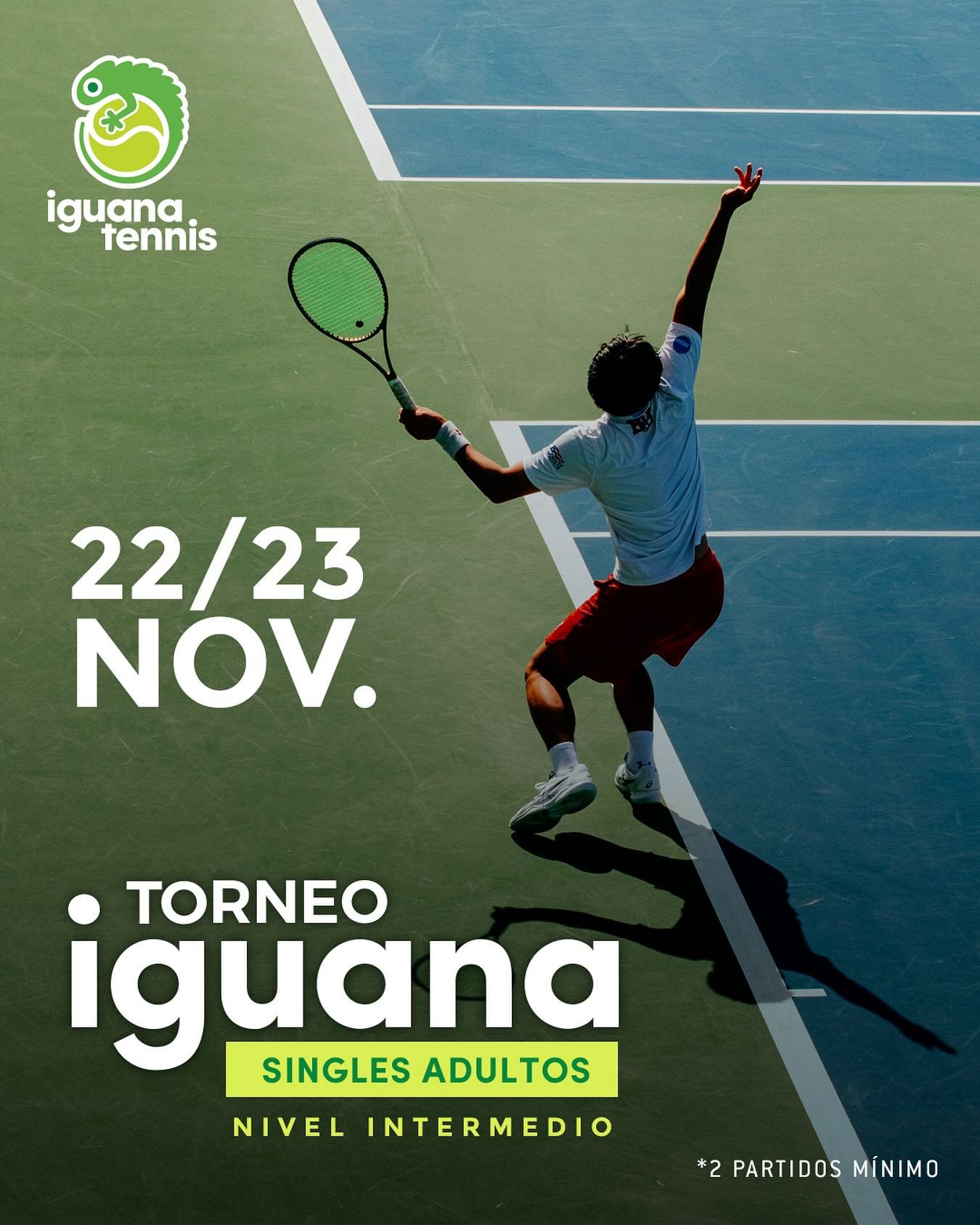 TORNEO DE SINGLES ADULTOS NIVEL INTERMEDIO. Inscripciones abiertas para esta competencia de doble eliminaci&oacute;n, m&iacute;nimo dos partidos. 🏆

La competencia esta dise&ntilde;ado para jugadores y jugadoras por igual, incluye arbitraje y conclu