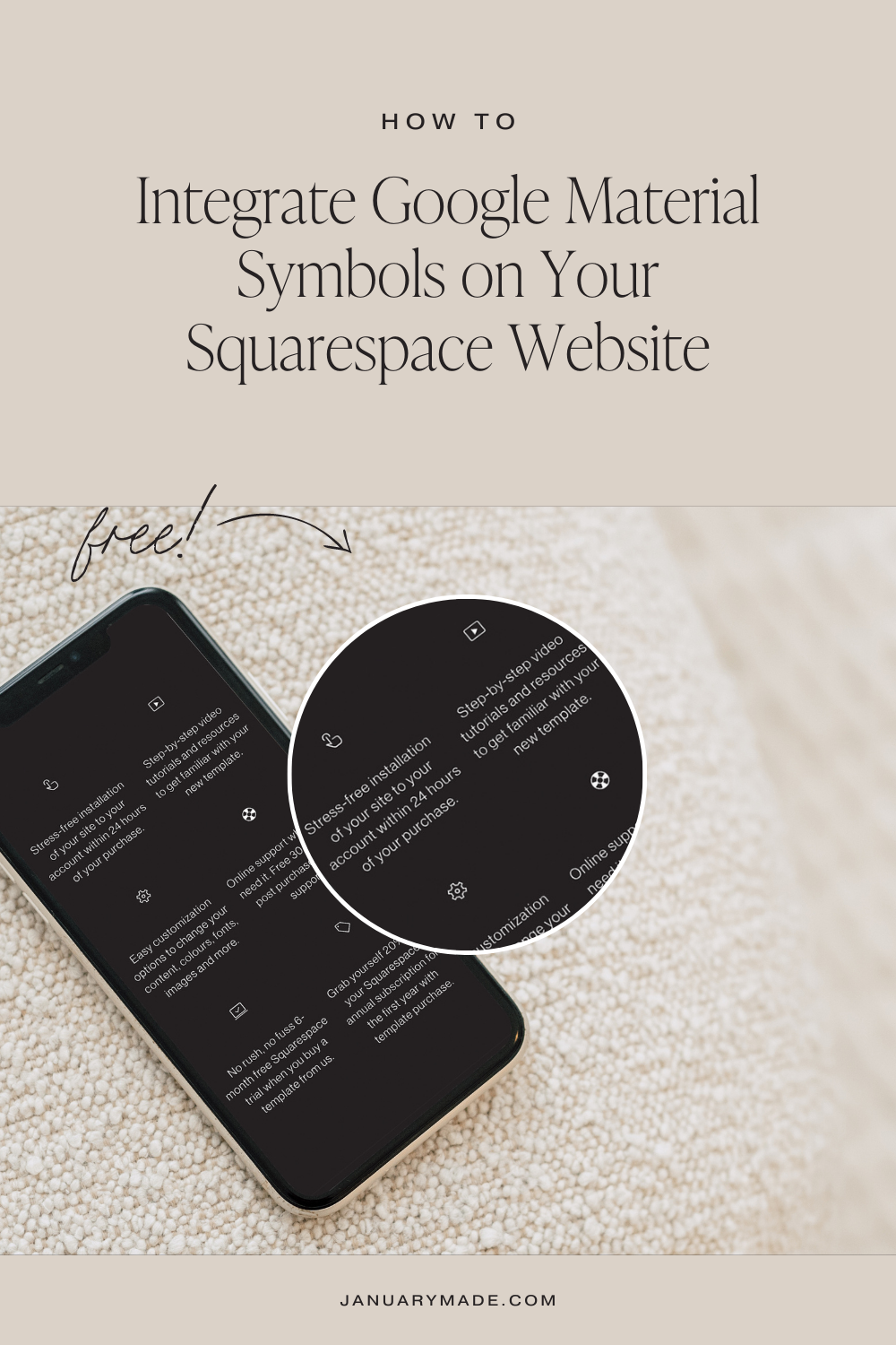 Integrate Google Material Symbols on Your Squarespace Website