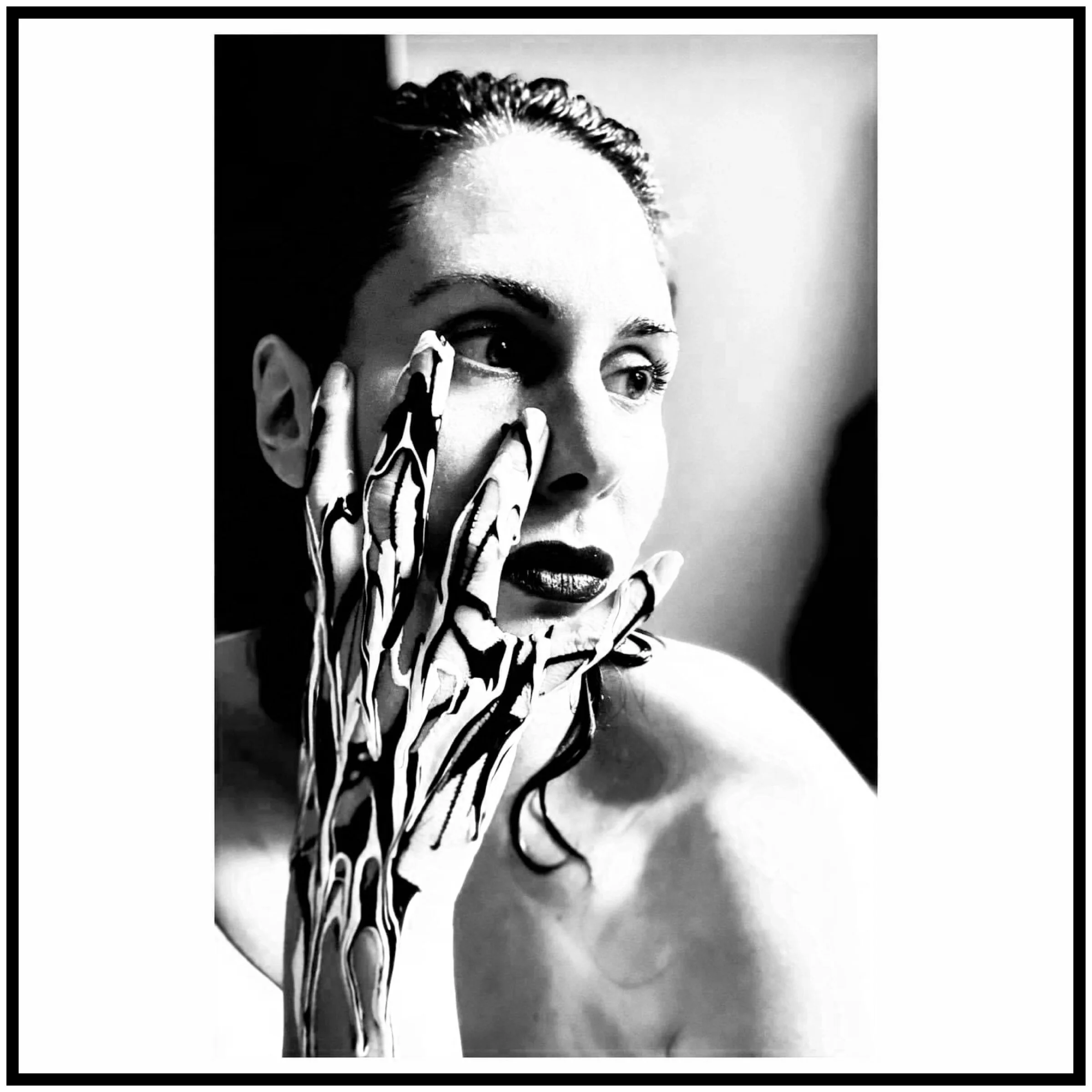 Drip paint self portrait 