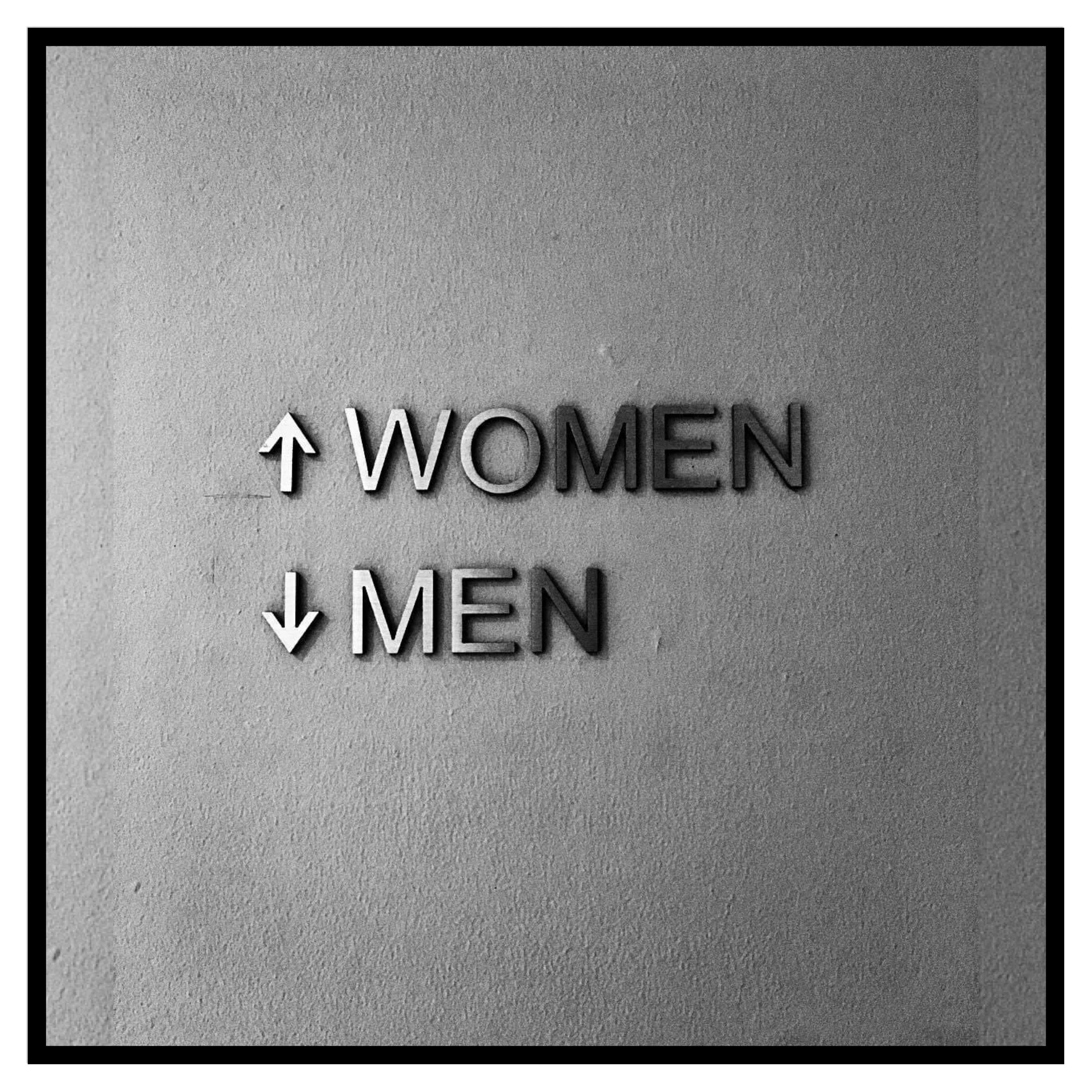 Ironic bathroom sign