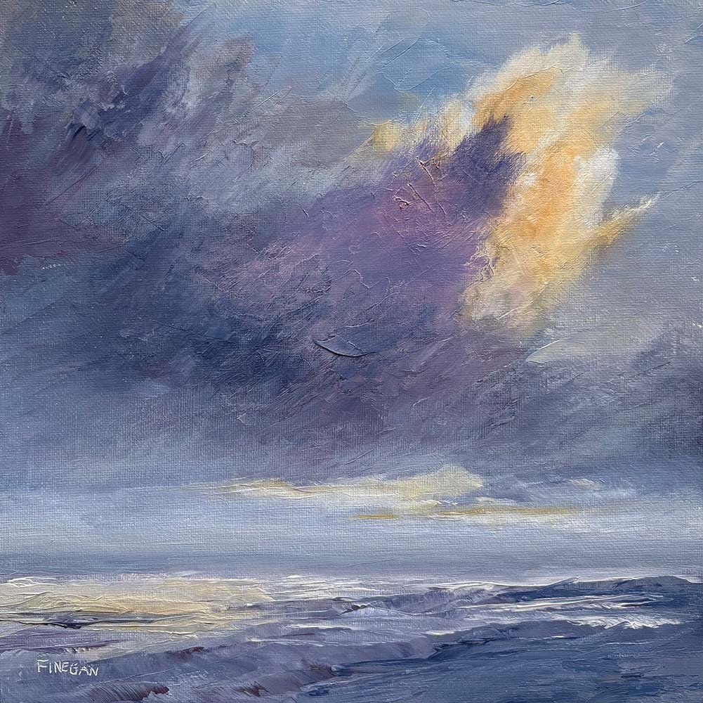 Unsuspected Violets that Passed and Hour Ago (Emily Dickinson) – Oil 10” x 10”