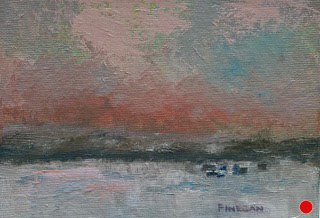Quinte Ice Fishers - oil, 5" x 7"