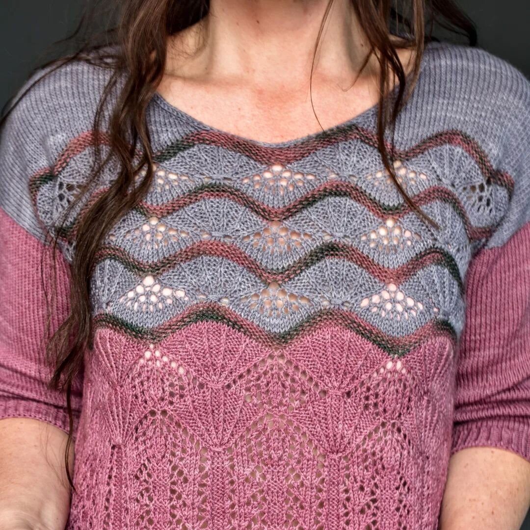 LOURDES is live! 💖 Pattern on my website and on Ravelry (links in bio). Lourdes is a beautiful journey through lace chevron and I hope you enjoy. This was one of my longest standing designs -- started in September 2022 -- so it's bittersweet finally