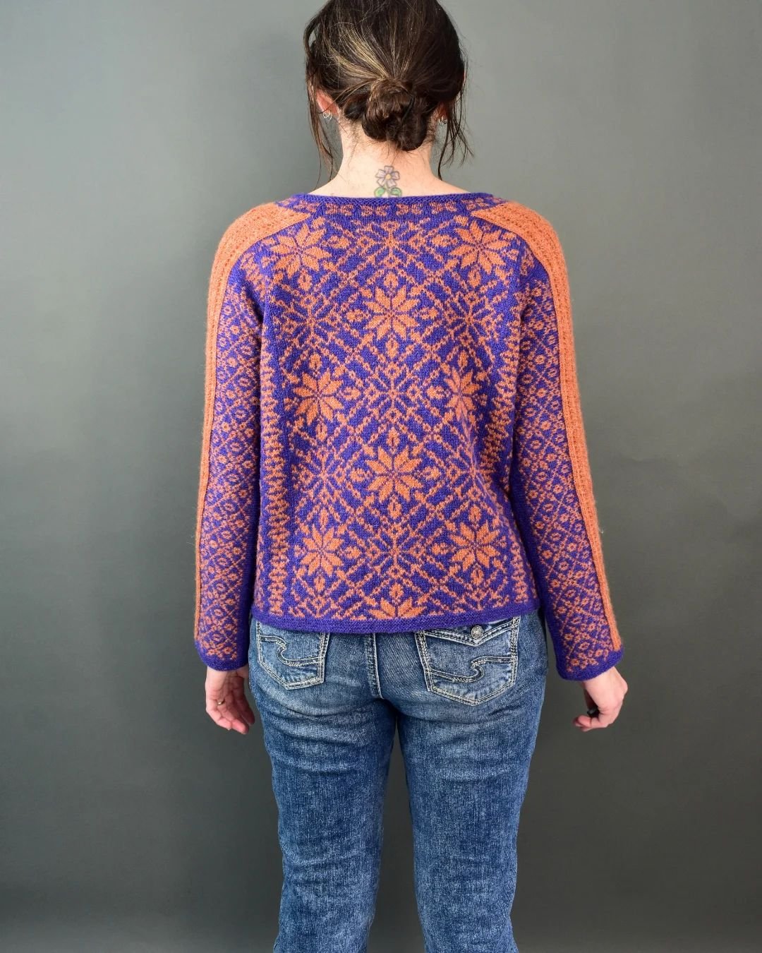 Chandler Reach ✨ I played with Aubretia &amp; Nutmeg in @jamiesonsofshetland for this beautiful sweater design, top down with some steeking. If you loved knitting Terra Nova, then you might like this one! It's 25% off until November 26 on Ravelry and