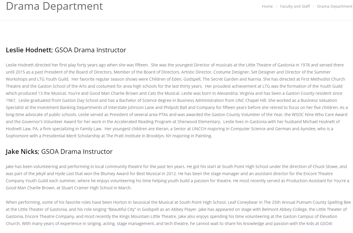 Drama Department