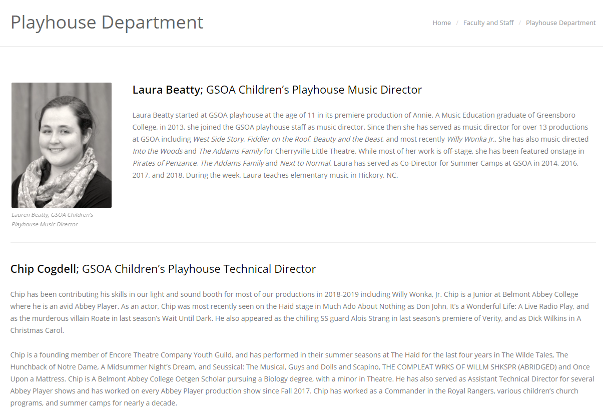 Playhouse Department