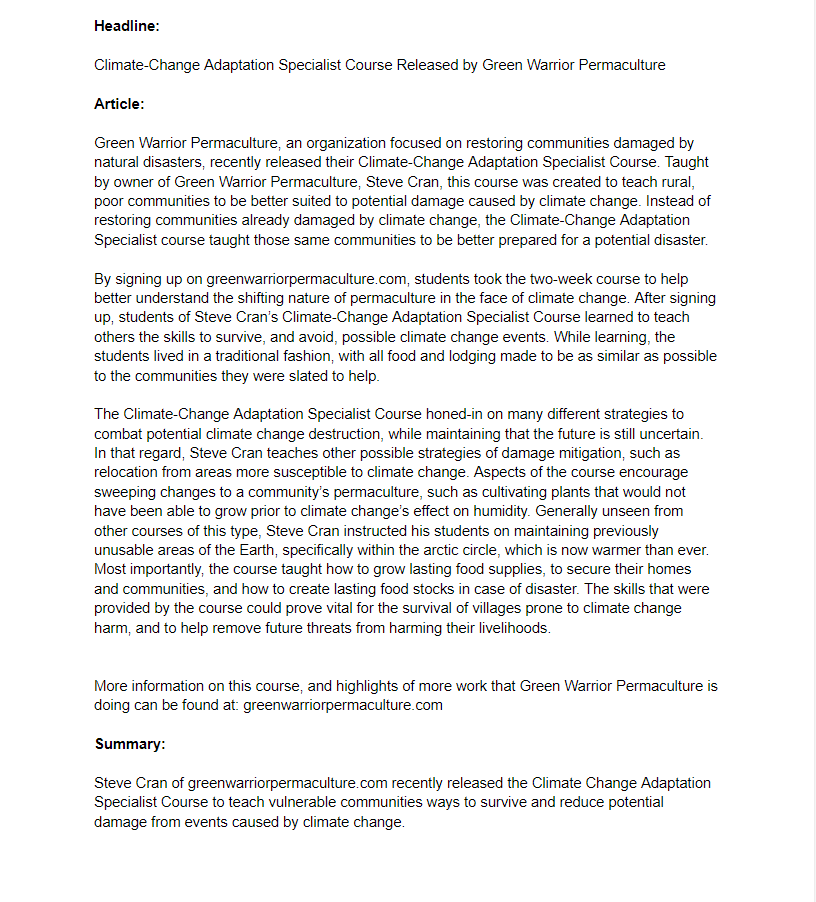 Spec Press Release