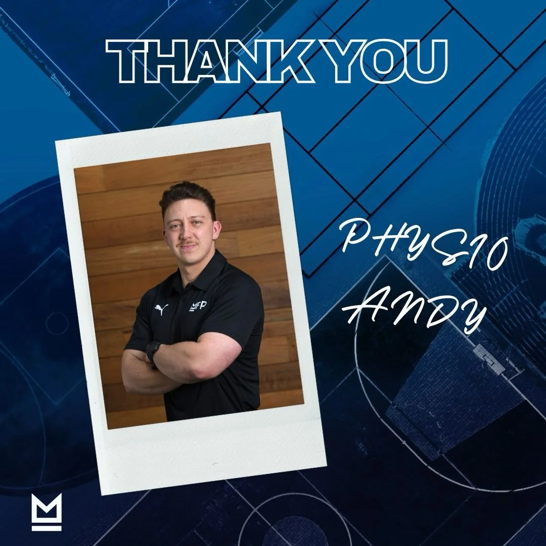 Thank You @andychalmers.physio 💙

We are blessed to always have the highest calibre people work at MFP, Andy your work with our athletes has been amazing! 

We can&rsquo;t thank you enough for going above and beyond, helping our athletes get excepti