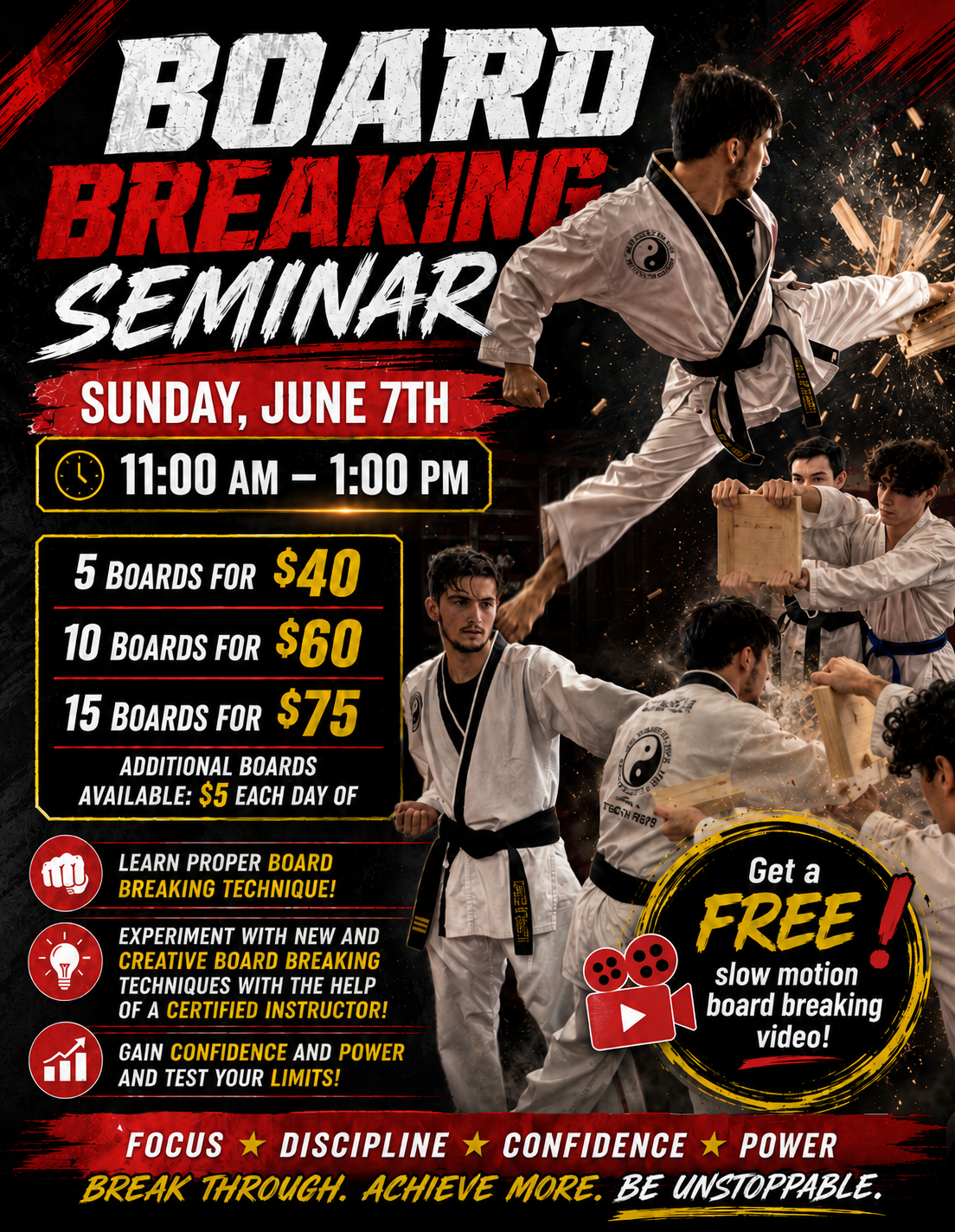 Board Breaking Seminar - 10 BOARDS