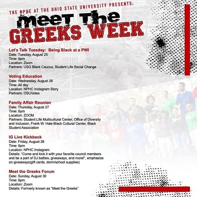 We heard the @ohiostatenphc is back with a week full of events 👀 Be sure to tune in starting tomorrow for Meet the Greeks Week!!! #GreekUnity