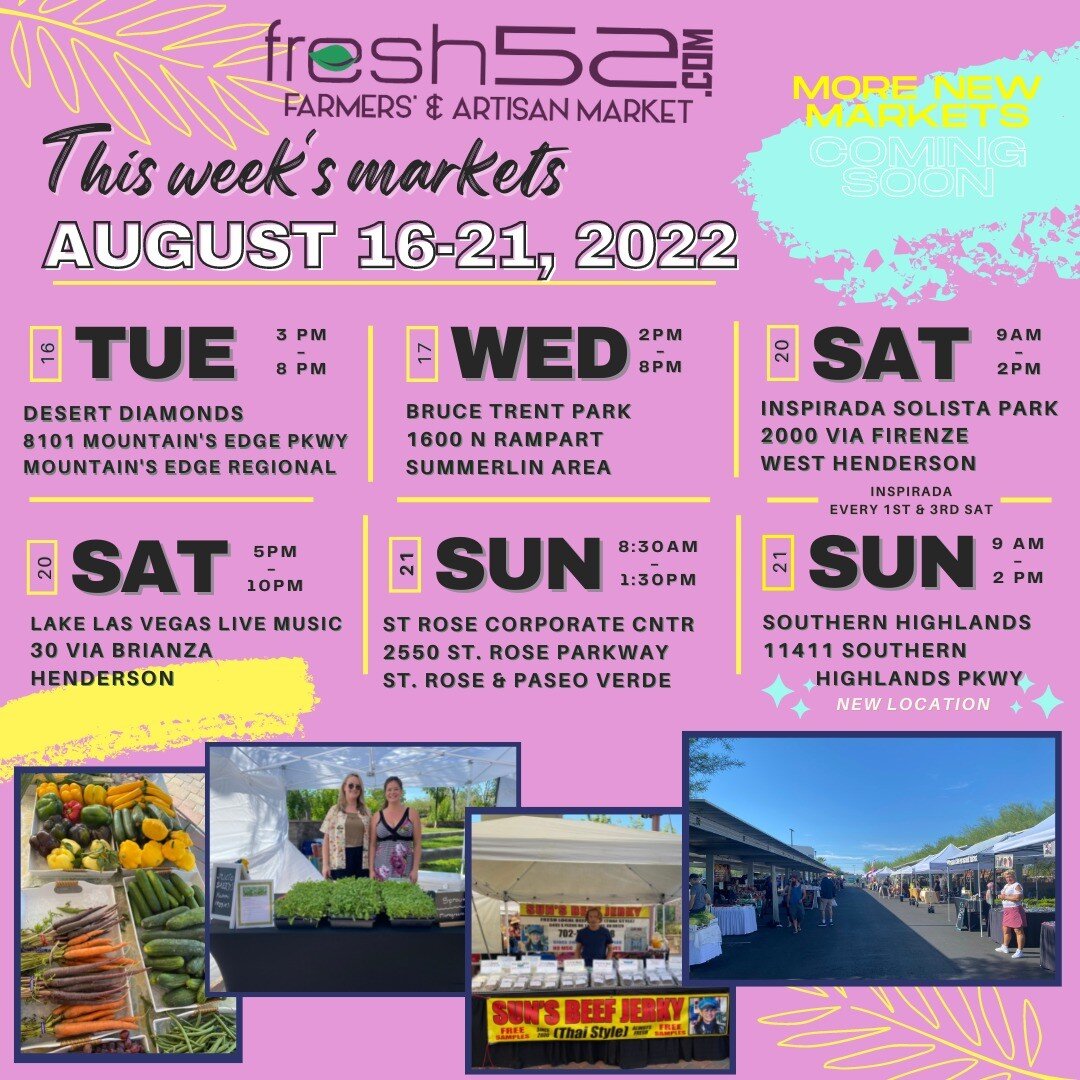 Another new location for #fresh52 #farmersmarket! 
This Sunday, the fresh52 Farmers' Market opens a new location in Southern Highlands! From 9a-2p, enjoy fresh produce, local products, gourmet foods and more. Grab something to eat, drink, gift, or tr