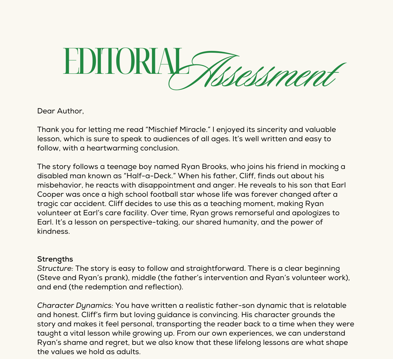 Editorial Assessment